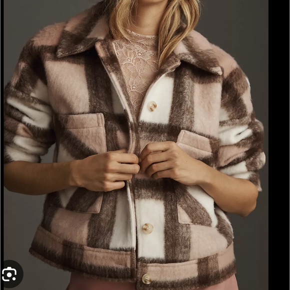 SOLD // GREYLIN KNIT PLAID CROPPED JACKET - Picture 3 of 5